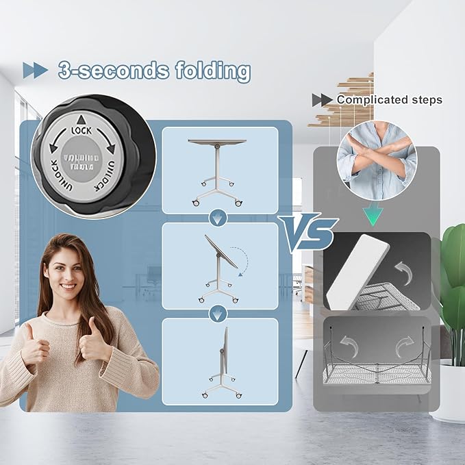 2Pack Folding Conference Room Table, Modern Conference Tables with Silent Wheels, Large Rectangular Mobile Training Tables for Office Classroom, Foldable Modular Seminar Table White (L63in)