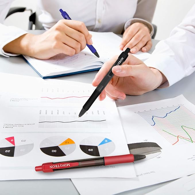 30 Pack Red Fine Point Gel Pens, No Smear Ink, Retractable, 0.5MM, Red Ink