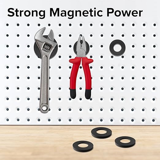 Heavy Duty Ring Magnets - Ultra Strong 1.75 Inch (44 mm) Magnets with Holes for DIY & Crafts - Space Organization Set for Home, Kitchen, Workshop (10 pcs)
