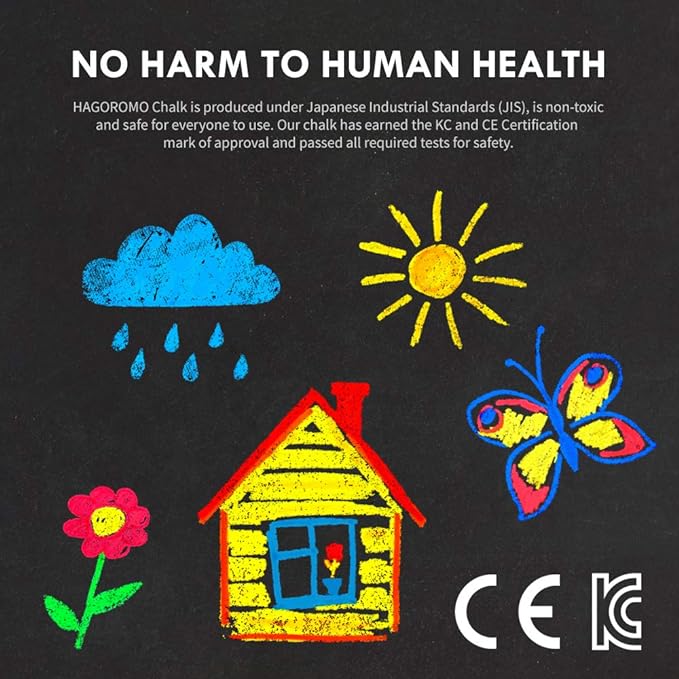 Hagoromo Fulltouch Luminous Chalk 1 Box, Non-Toxic, Dustless [72 Pcs/Yellow Green]