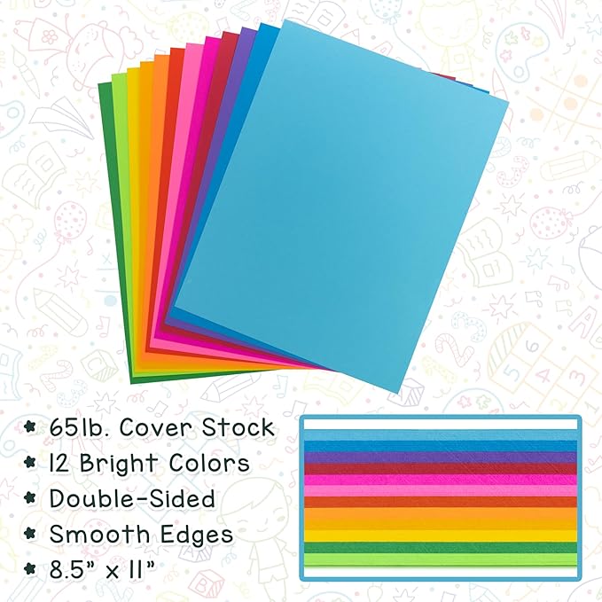Hygloss Pink Bright Colored Cardstock - 8.5x11-Inch, 90 Sheets, 65 lb/ 176 gsm, Fade-Resistant, Acid-Free Color Card Stock Paper