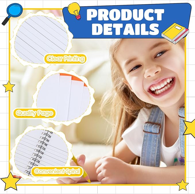 Henoyso 20 Pcs 100/50 Sheets Primary Composition Notebook K-2 Bulk Spiral Primary Journal Drawing Handwriting Practice for Kids Kindergarten 1st 2nd Back to School Supplies (Stylish Color,50 Sheets)