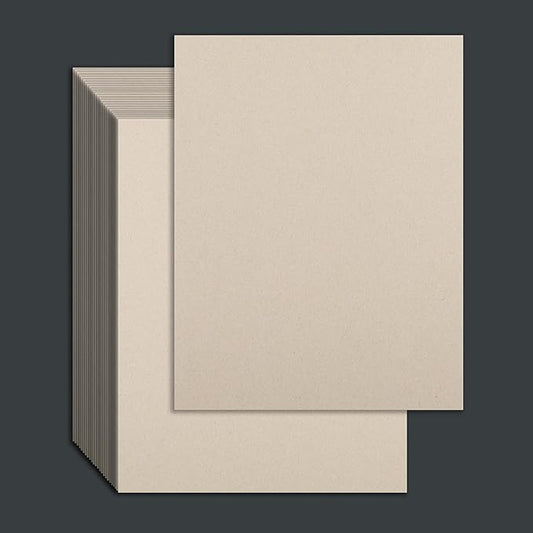 25 Pcs Book Board, Binder Board, Cover Board, Heavy Duty Chipboard for Book Binding, DIY Cardboard (Gray, 8.5 x 11 Inch 80PT)