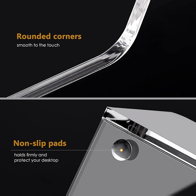 2-Pack Acrylic Magazine File Holder Desk Organizer Magazine Rack, Clear, Vertical File Sorter Holders, 9.45"D x 3.54"W x 10.24"H