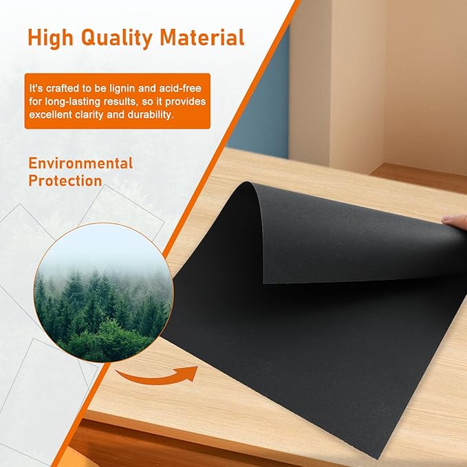 28 Sheets Black Cardstock 8.5 x 11 for Halloween, 92lb Heavyweight Crafting Paper Card Stock for Wedding Invitatins, Crafting, Memus, DIY Making Cards, School Scrapbooking, Graduations