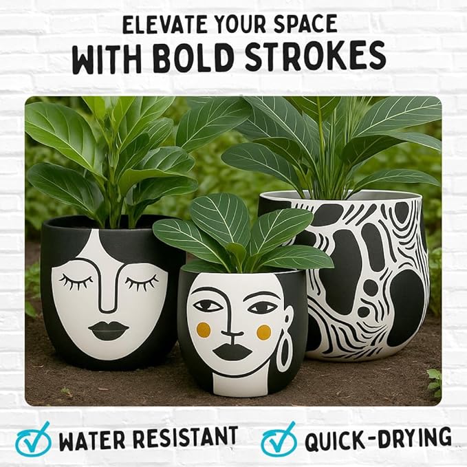 4 Jumbo Black Poster Markers - 15mm Fat Acrylic Paint Markers for Wood, Rock Painting, Plastic, Glass, Metal, Walls, Fabric - Large Thick Permanent Paint Pens for Signs, Board, Teachers