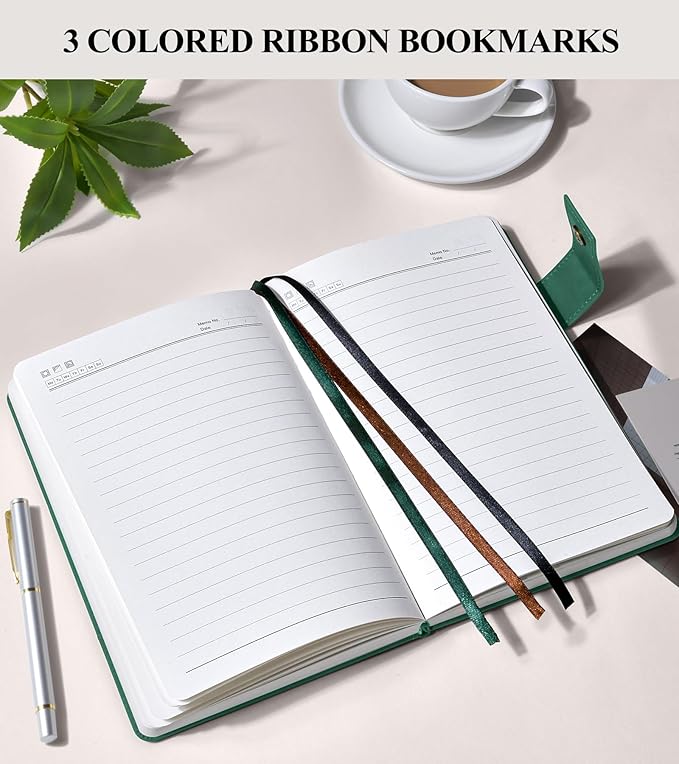 365 Page Thick Lined Journal Notebook for Men Women, A4 Large Leather Journals for Writing, Hardcover Notebooks for Work, School, Note Taking, Business, Travel Diary, College Ruled 8.5" x 11"