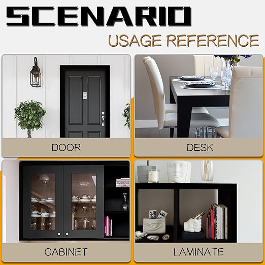 GSCIT Club Black Edge Banding, 1 inch x 50ft Melamine Edge Banding with Hot Melt Adhesive Preglued Cabinet Edge Banding Flexible Black Veneer Edging