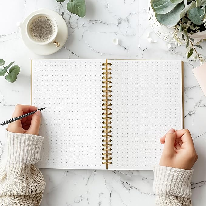 Guymn Highland Cow Notebook, Floral Highland Cow Journal for Writing, Farmhouse Rustic Floral Heifer Hardcover Spiral Notebooks 5.5x8.3 Inch