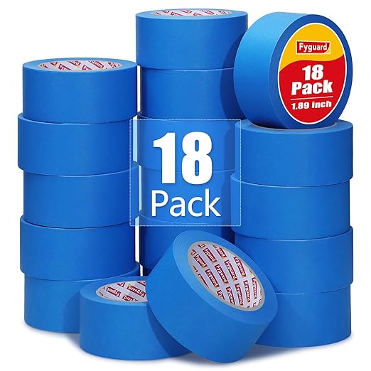 18 Rolls Painters Tape 2 Inches Wide Blue Painters Tape 18 Roll x 1.89 Inch x 55 Yards Blue Masking Tape for Home Decoration DIY Furniture