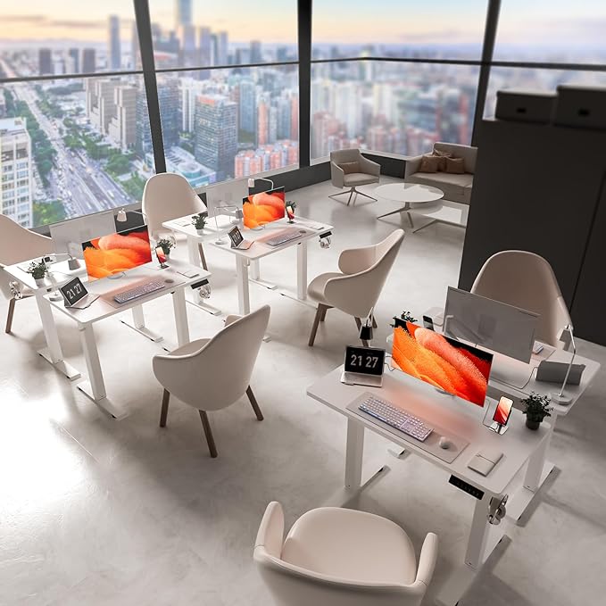 35 * 20 Electric Standing Desk, Adjustable Height Sit Stand Up Desk, Motorized Home Office Computer Gaming Workstation Desk