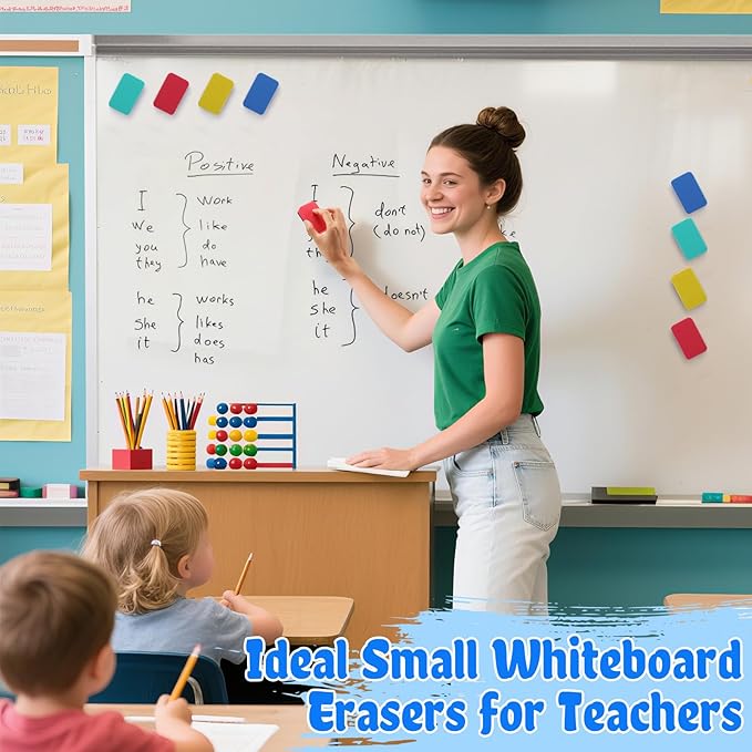 24 pcs Strong Magnetic Whiteboard Eraser - Mini Dry Erase Erasers, Small Chalkboard Cleansers Wiper for Kids Teachers Classroom Must Haves School Supply Home Office, Rectangle