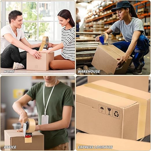 16 Pack Brown Paper Packing Tape, Kraft Paper Tape Bulk 2" x 55 Yardx 7 mil Gummed Tape for Marking, Sealing Box, Masking, Shipping, Strong Adhesive Easy-to-Tear Waterproof Tape