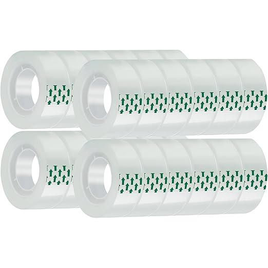 24 Rolls Transparent Tape Refills Rolls Each Rol 1 inch Corel 3/4 x 900 Inches,for School,Office, Home.