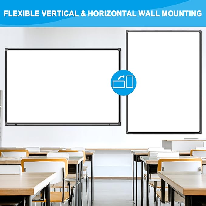 H-Qprobd 72"x48" White Board for Wall Large Magnetic Dry Erase Board with Black Aluminum Frame, Presentation Whiteboard Suitable for Home, Office, Classroom & Kitchen