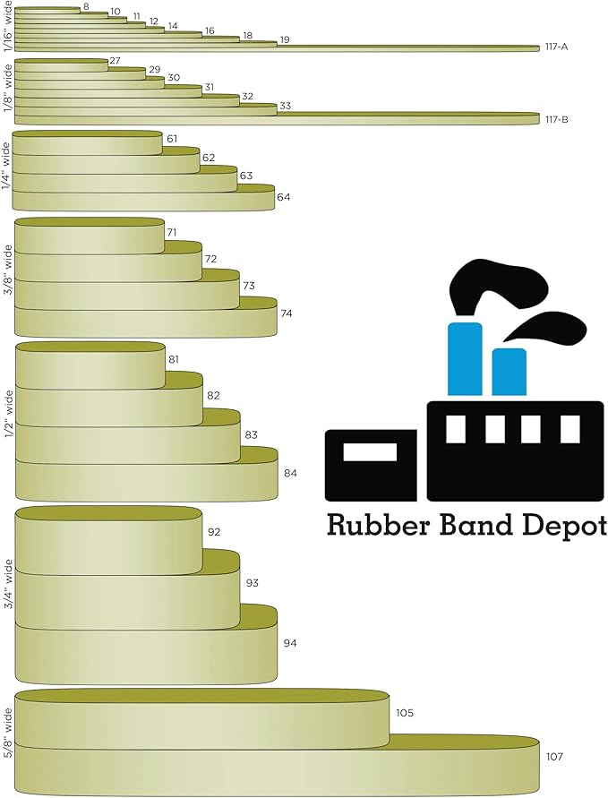 3" x 1/8'' - Size #32 - Rubber Band Depot - Everyday Rubber Bands, Business Bands - Approximately 90 Per Bag - 1/8 Pound Bag