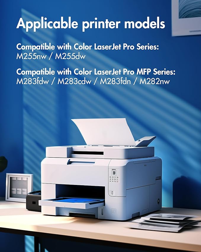 206X Toner Cartridges 4 PackReplacement for HP 206A 206X Toner Cartridges 4 Pack High Yeild Set Compatible with HP Color Laserjet MFP M283fdw M283cdw M255dw M283 M255 Printer Series(with Chip)