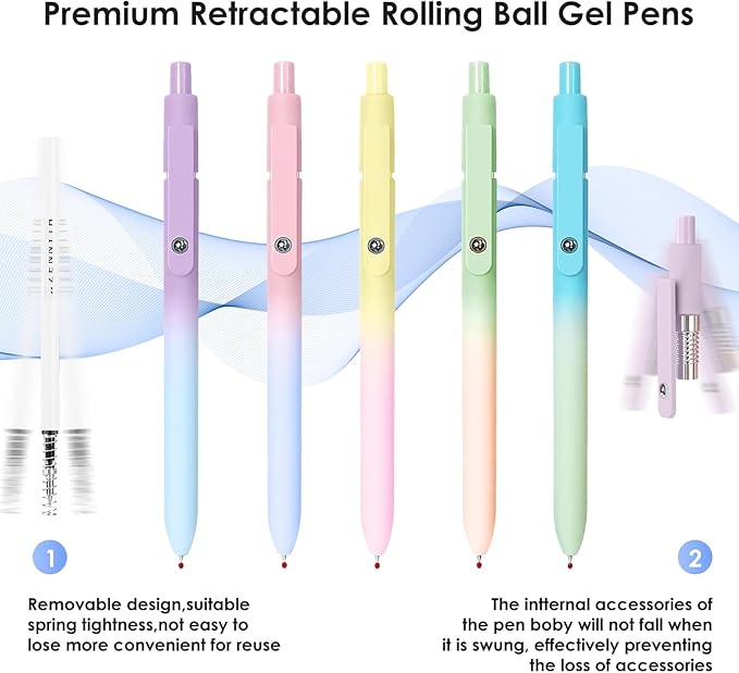 Gel Pens, 10pcs 0.5mm Gel Pens Cute Black Ink Fine Point Pens With Smooth Writing, Quick Dry Pens For Journaling,Teacher Work Desk Accessories Office School Supplies for Men Women Student