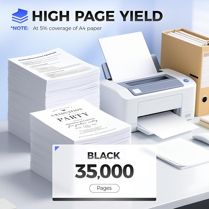 24B6015 Toner Cartridge Black with chip High Yield 1-Pack Replacement for Lexmark 24B6015 Toner Cartridges Compatible with Lexmark M5155 M5163 M5170 XM5163 XM5170 Laser Printer Ink All-in-One