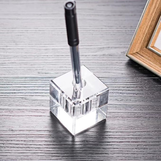 Glass Pen Holder Honeycomb Desk Accessory Fountain Pen Office Supplies Party & Gift Idea Home Decor (SQUARE)