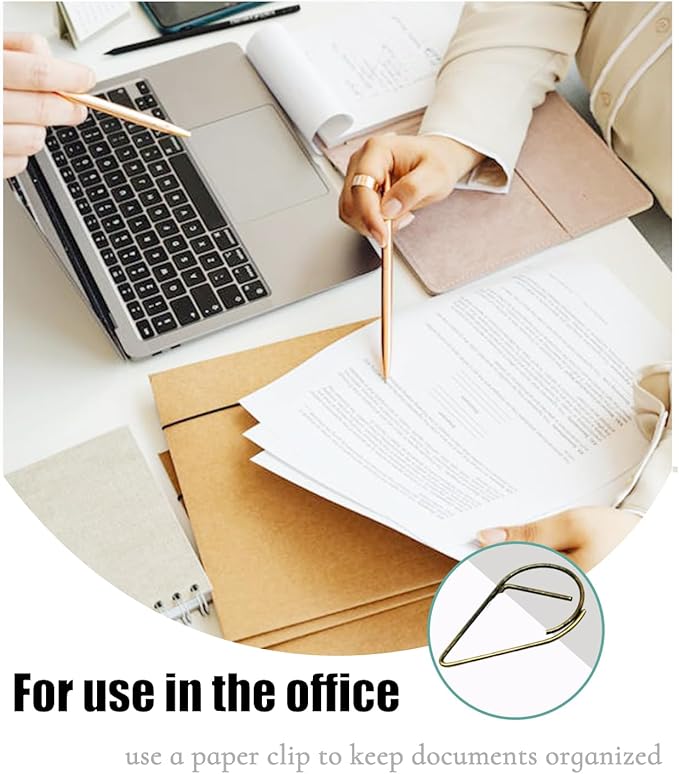 200 Pcs Teardrop Paper Clips Bulk,Stainless Steel Rust-Resistant Paperclips for Wedding Invitations, 3X Stronger Hold with Mirror Polish (Copper+Bronze, 1inch)