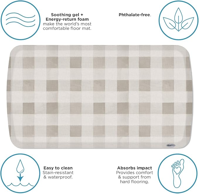 GelPro Elite Premium Gel + Foam 3/4" Thick Anti-Fatigue Floor Mat, 20" x 36", Farmhouse Tan