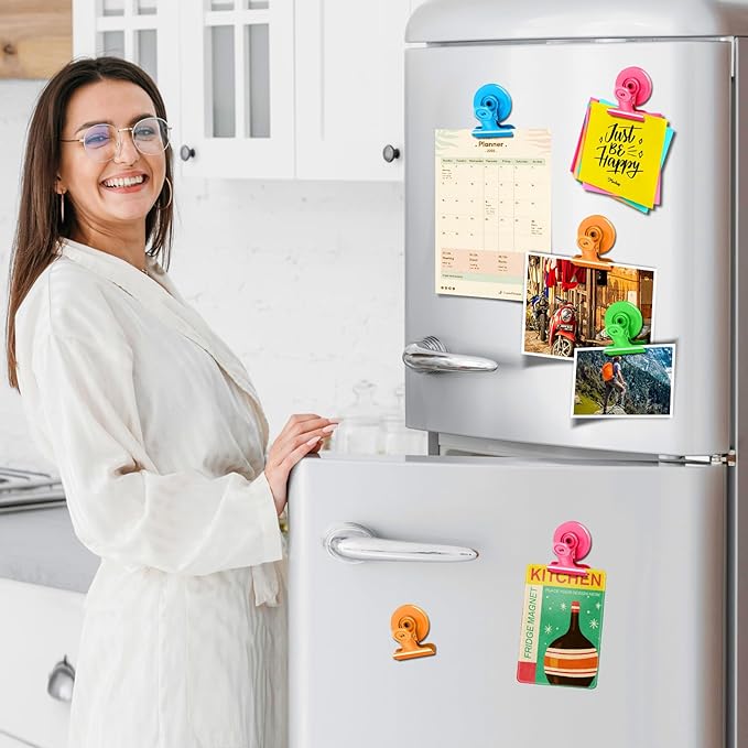 40 Pack Refrigerator Magnets with Clips, Fridge Magnets Whiteboard Magnet Clips, Teacher Classroom Must Haves,Manget Heavy Duty, Best for Photo Displays,Whiteboard,Refrigerator,Locker,Plant