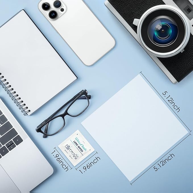 400 Count Lens Wipes for Eyeglasses, Eyeglass Lens Cleaning Wipes Pre-moistened Individually Wrapped Sracth-Free Streak-Free Eye Glasses Cleaner Wipes for Sunglass, Camera Lens, Goggles