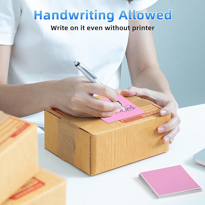 4x6 Pink Thermal Labels, 1 Packs of 500 4x6 Fold Labels - Compatible with JADENS, ASprink, Phomemo, Rollo, Zebra, Omezizy and Other Thermal Printers