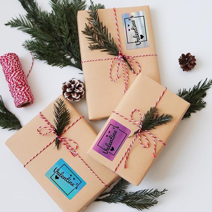 3x2'' Holographic Thermal Labels,3 Rolls Square Label Sticker for Phomemo 241BT for MUNBYN 130B/RW402B Printer,600Pcs Waterproof Label Paper for Address/Logo/Barcode/Price/Thanks