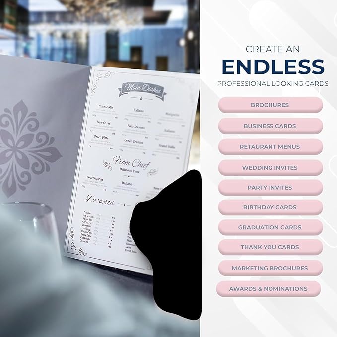 Hamilco Bright White Cardstock Scrapbook Paper Vellum 67lb cover 8.5" x 11" Card Stock 50 Pack