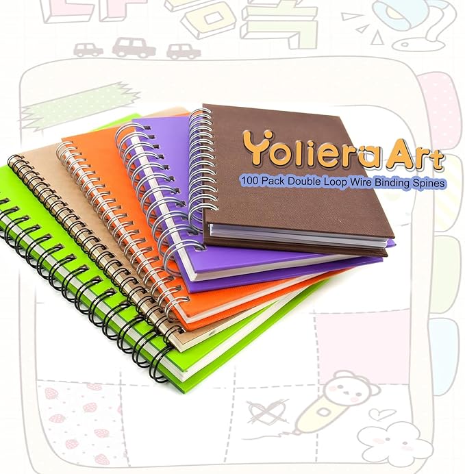 3 to 1 Pitch Twin Loop Wire Binding Spines, 3/8 Inch Book Binder Combs, 100 Pack Spiral Binding Coils for Booking Binder Machine, Students and Coworkers (60 Sheet Capacity, White)