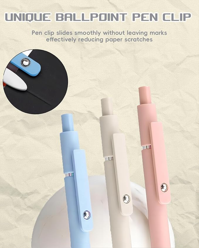 Gel Pens,Fine Point Black Ink Pens With Smooth Wirting,Qucik Dry Pens For Journaling,Cute Nice BallPoint Pens,Office School Supplies Women Student(Morandi)