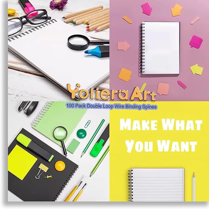 3 to 1 Pitch Twin Loop Wire Binding Spines, 3/8 Inch Book Binder Combs, 100 Pack Spiral Binding Coils for Booking Binder Machine, Students and Coworkers (60 Sheet Capacity, Red)