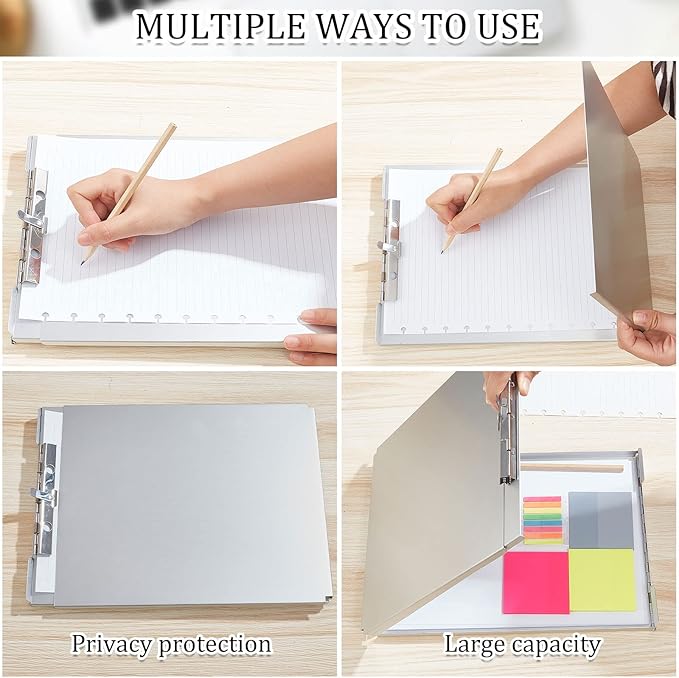 Henoyso Metal Storage Clipboard Bulk Heavy Duty Aluminum Clip Board for Teacher Contractor Medical Construction Office School Classroom, 12.6x9.2x1 Inch, Fit Letter Size 8.5x11 Inch Paper(1 Pcs)