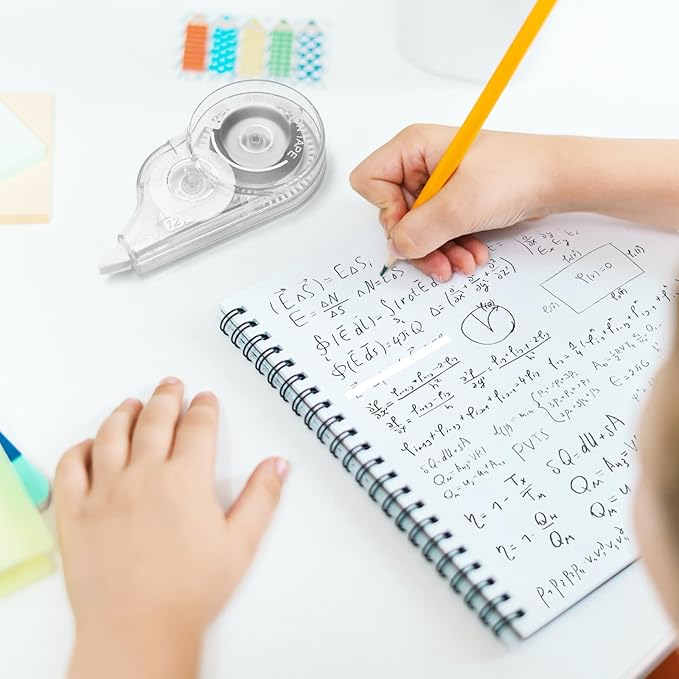 4 Pcs 39.4 Ft Correction Tape, Tear-Resistant Tape Bulk for School, Office, Note Taking, Journal (Tape Width 0.2 in, Clear)