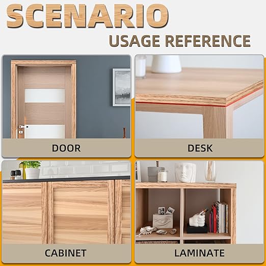 GSCIT Club Red Oak Edge Banding, 1/2 inch x 250ft roll of Veneer Plywood Edge Banding Preglued Flexible, Wood Tape Banding for Cabinet Repair