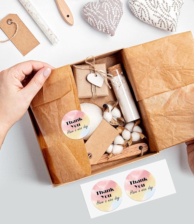 2 Inch Round Thermal Labels, 500PCS Color Thermal Sticker Label, Self-Adhesive Stickers for Small Business Supplies, DIY, Name Tag, Compatible with All Shipping Label Printer, 500 Labels/Roll