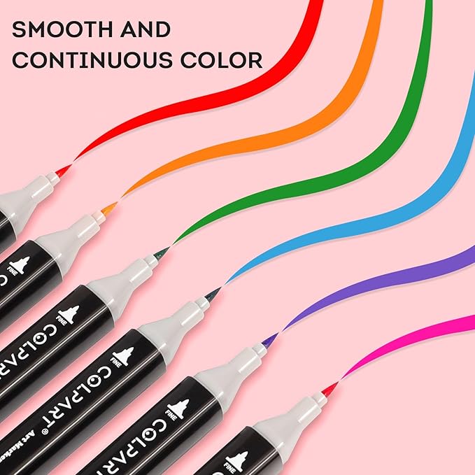 120 Colors Alcohol Markers Brush Tip Dual Tip Art Markers for Kids Marker Pens with Pen Holder and Case for Adult Coloring Painting Perfect for Painting,Sketching and Drawing Christmas Gift