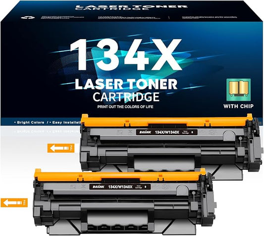 134X Toner Cartridge 2 Black (with Chip) Replacement for HP 134X W1340X 134A W1340A Compatible for HP M209dw MFP M234dw M234sdn M234sdw Printer (2 Black )
