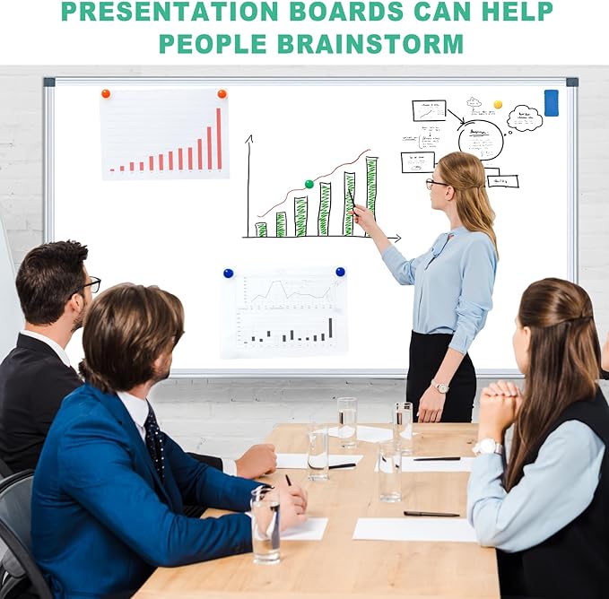 H-Qprobd Whiteboard Dry Erase White Board for Wall 72x40 (2pcs) Magnetic Boards for Office Classroom & Home, Large Wall Whiteboard Including 6 Markers, 20 Magnets, 2 Erasers