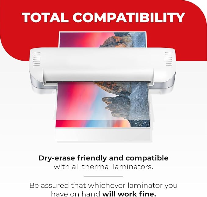 3MIL Thermal Laminating Sheets (100 Count) 11.5x17.5 inch, Dry-Erase Friendly Laminating Pouches, Compatible with Laminator, Crystal Clear Laminated Finish