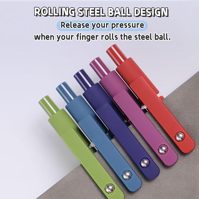 Gel Pens, 5 Pcs 0.5mm Black Ink Pens Fine Point Smooth Writing Pens with Silicone Grip, High-End Series Metal Clip Retractable Pens for Journaling Note Taking (Vintage)