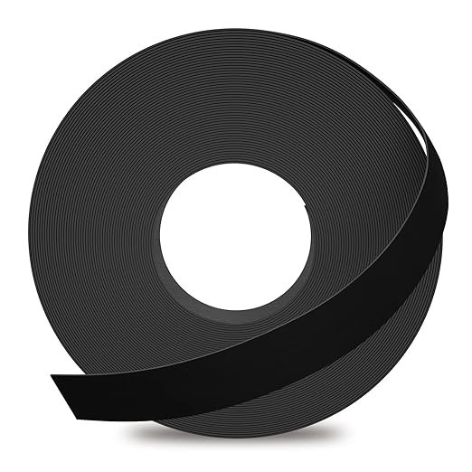 GSCIT Club Black Melamine Edge Banding, 1/2 inch x 50ft Edge Banding with Hot Melt Adhesive Pre-glued Cabinet Edge Banding Flexible Black Veneer Edging for Plywood