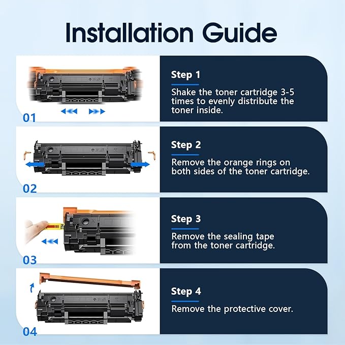 410A Toner Cartridge Replacement Compatible for 410A 410X 410 CF410A CF411A CF412A CF413A Work with Pro MFP M477fnw M477fdw M477fdn M452dn M452nw M477 Printer (4-Pack)