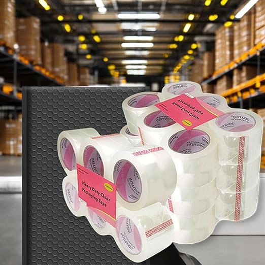 iMBAPrice 3-Inches Clear Packaging Tape, 6 Roll of 110 Yards (24 x 330 Feet) Long 3" Wide Shipping Tape for Box Office Moving Packaging Shipping