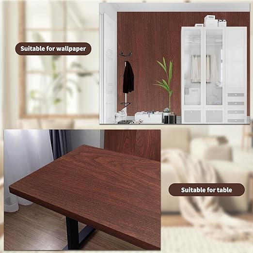 GSCIT Club Cherry Wallpaper, 2.4 inch X 25ft Self Adhesive Wood Grain Repair Tape Cherry Repair Patch for Tables, Chairs, Baseboards, Doors, Windows, Floors, Handicraft DIY.