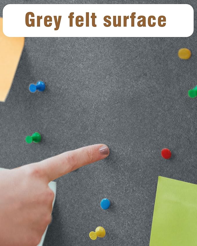 26"x20" Enclosed Bulletin Board, Lockable Weather-Resistant Aluminum Cork Noticeboard for School & Office, Silver Frame w/Grey Flet