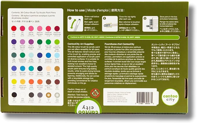 36-Color Acrylic Paint Markers Set – Vibrant multicolour Paint pens for Precision Painting on Multiple Surfaces for Paper, Canvas, Rock, Glass, Wood