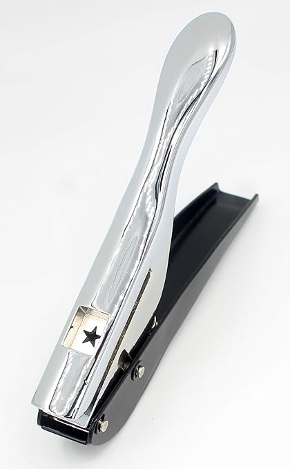 Hand-held 1/4 inch 6mm Star Shape Metal Silver Heavy Duty Single Hole Punch for ID Cards PVC Cards Badge Photos